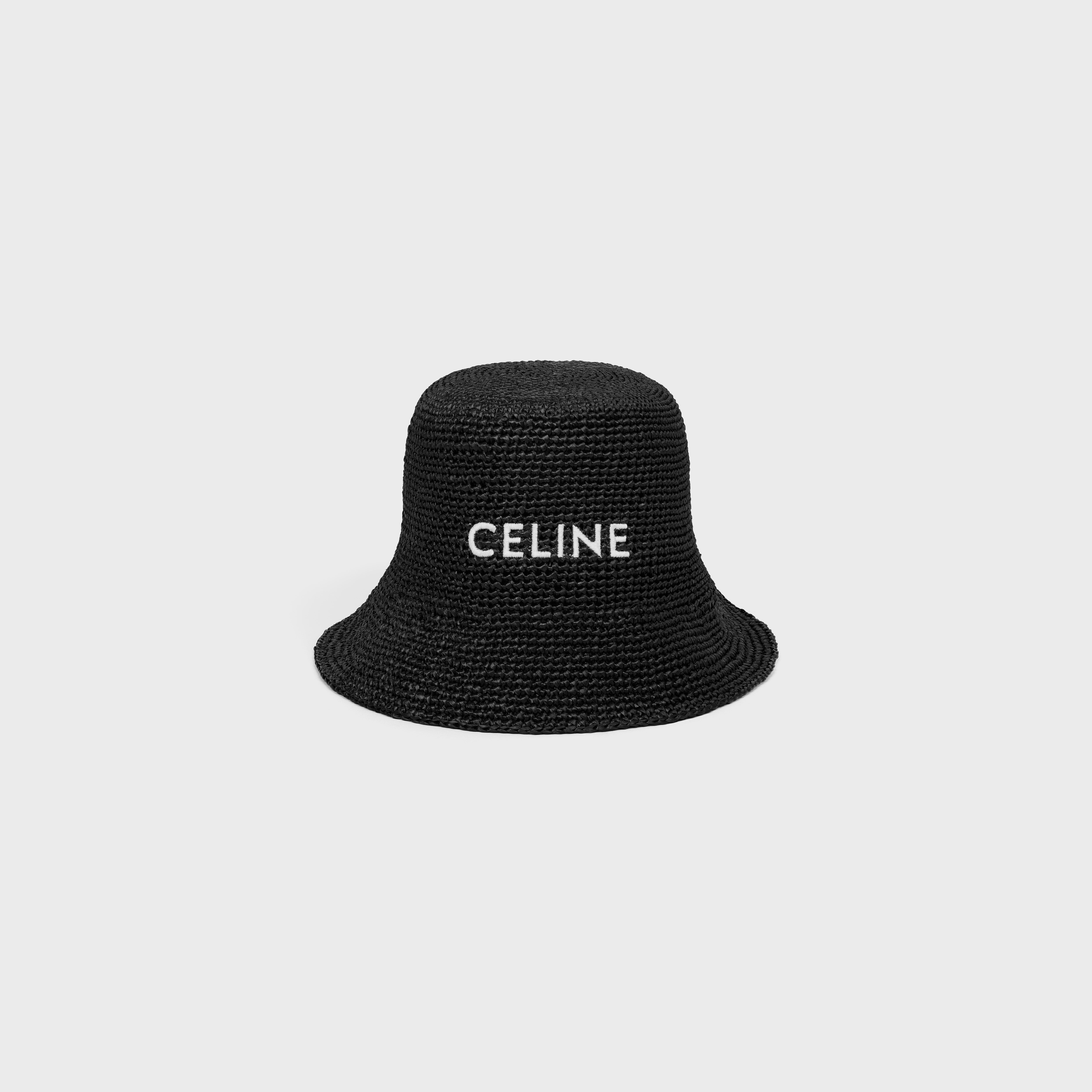 BUCKET HAT IN RAFFIA - BLACK | CELINE